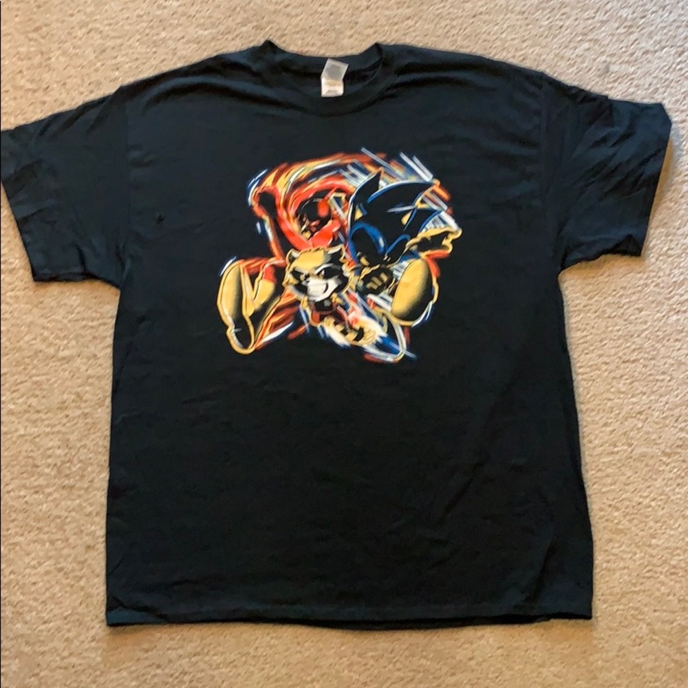 👕SONIC x IRONMAN x ROCKET RACCOON TShirt XL NWOT